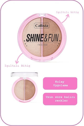Callista Shine & Fun Face Duo Toz Allık Ve Aydınlatıcı Palet - 100 Sparkle Crew