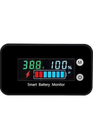 Yunboo Ipx7 Su Geçirmez Renkli Ekranlı Akü Test Cihazı 7-100v, Sıcaklık + Alarm, Akü Voltajı Ve Kapasitesi Monitörü Lityum, Kurşunsulfat Aküler İçin