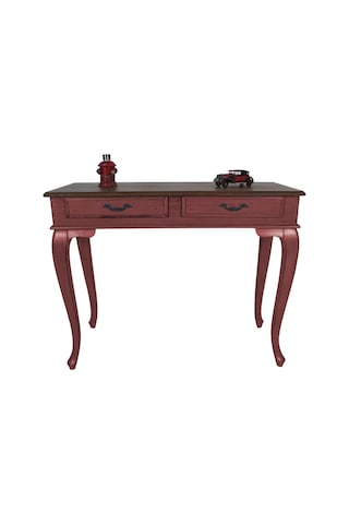 Masifart Ceviz Eskitme Tablalı Dresuar Kırmızı 120 Cm Eskitme Pat Kırmızı