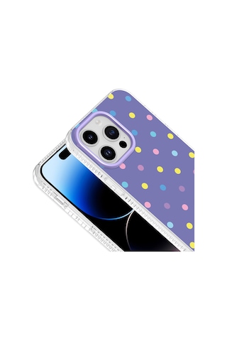 Maks Technology Apple iPhone Uyumlu 14 Pro Max Kılıf Airbag Tasarımlı Mkst Potik Sert Pc Kapak - Lila