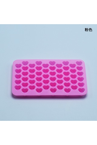Dofolink 55 Kalp Şekilli Silikon Çikolata Kalıbı - Buzluk, Kek Dekorasyonu, Kristal Damlacık Yapımı İçin Pratik Fırın Aracı - Pembe Dg-004 Çok Renkli