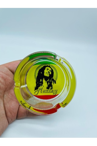 Alcan Marka Cam Küllük Isıyadayanıklı Bobmarley Kültablası //85mm