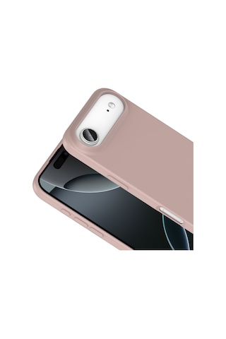 Adige Apple Uyumlu iPhone 17 Air Kılıf Mara Lansman Soft Silikon İçi Kadife Rose Gold
