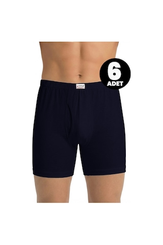 Öts Erkek 6 Lı %100 Pamuk Boxer Süprem Nefes Alan Doku 2620-6 Lacivert