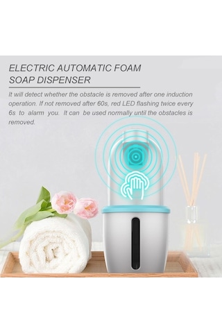 Dancemonkey Şarj Edilebilir Otomatik Dokunmasız Köpük Sabun Dispenser Ir Sensörlü Ayarlanabilir Masaüs Mavi Mavi