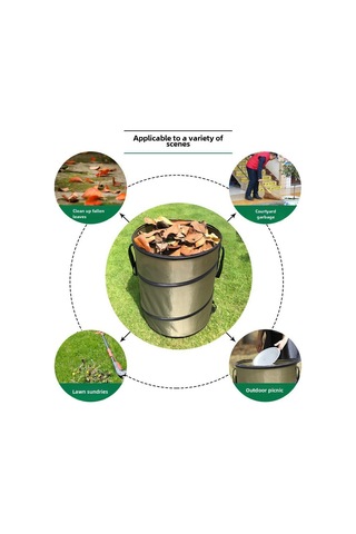 Wezone Toprak, Yaprak Ve Çöp İçin Kollapsibl Oxford Kumaş Bahçe Çöpçüğü - Büyük Kapasite Dış Mekan Çöp Kutusu Toptan Satış