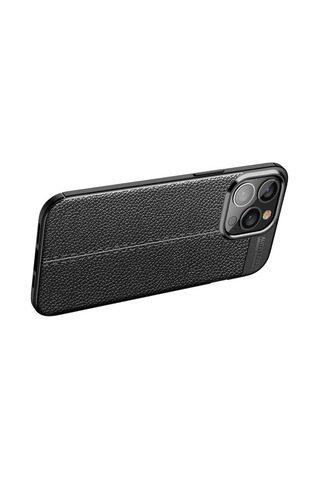 Apple Uyumlu iPhone 13 Pro Max Kilif Deri Tarzi Niss Silikon Case 513186534