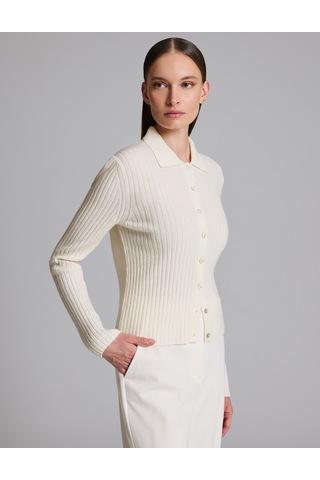 Pierre Cardin Ekru Slim Fit Triko Hırka 50331399-vr019