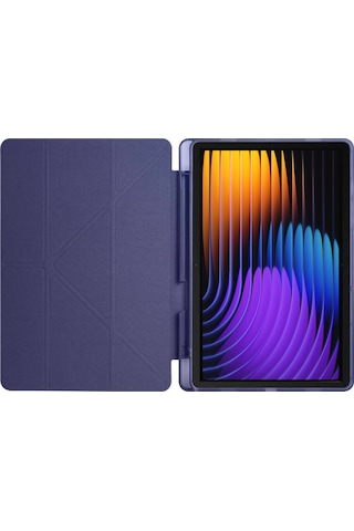 Xiaomi Pad 7 Pro / Pad 7 Kılıf Katlanır Kalem Bölmeli Silikon Standlı Uyku Modlu Akıllı Kapak Kapaklı Kılıf