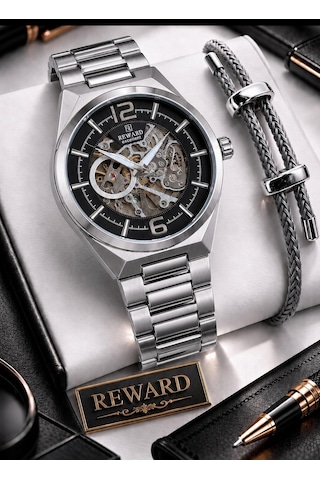 Reward Otomatik Mekanizmalı Premium Erkek Kol Saati 5 Atm Suya Dayanıklı 2 Yıl Garantili Rw.314016.s Gri