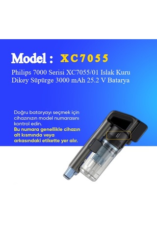 Philips 7000 Serisi Xc7055/01 Islak Kuru Dikey Süpürge 3000 Mah 25.2 V Batarya