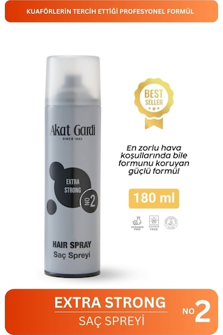 Akat Gardi Saç Spreyi Extra Strong No:2 Gri 180 Ml