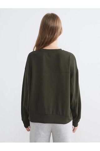Lc Waikiki Haki Soft Touch Oversize Kadın Sweatshirt