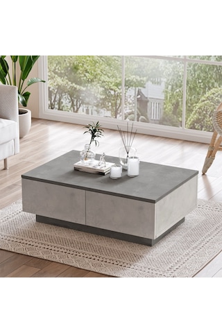 Yurudesign Luvio Orta Sehpa 2 Kapaklı Beton-Taş Lv17-Gt