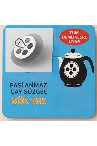 4 Adet Demlik İçi Sök Tak Çay Süzgeci Paslanmaz Çelik, Dayanıklı, Hijyenik,pratik Çay Filtresi Metalik Gri