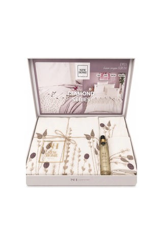 Punç Nakışlı Diamond Series Nevresim Takımı Çift Kişilik Ve Oda Kokusu Kutulu Diva-krem