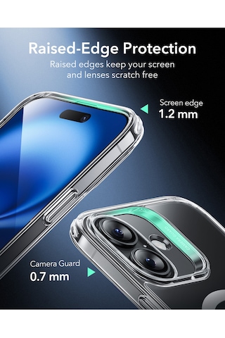 Esr Apple Uyumlu iPhone 16 Halolock Magsafe Classic Hybrid Silikon Kılıf - Kamera Kontrol Buton Şeffaf