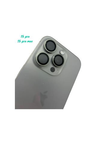 Apple Uyumlu iPhone 15 Pro Max - 15 Pro Safir Kamera Lens Koruyucu Natural Titanyum