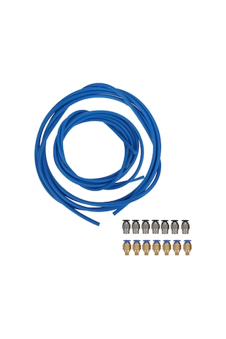 Tenfowee 3d Yazıcı Aksesuar Seti: Ptfe Boru 2m + 8 Adet Pc4-m6 Ve 8 Adet Pc4-m10 Pnömatik Bağlantı Parçaları - 260 C Isı Dayanıklı, 1.75mm Filament Uyumlu, 360 Döner, Ender 3 Uygun