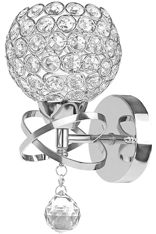 Homyl Kristal Duvar Işıkları Başucu Koridor Lambası Gümüş Gümüş