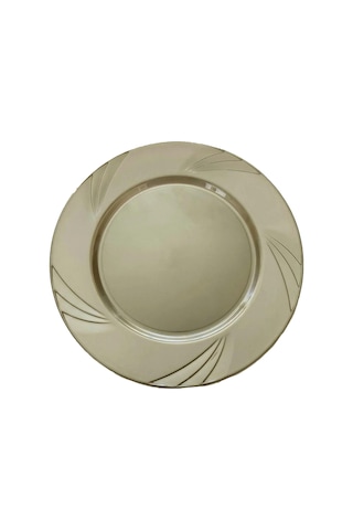 Omeyva Davet Parti Doğum Günü Altın Bronz Renk Sert Plastik Mika Tabak - 23 Cm. - 6 Adetlik Paket
