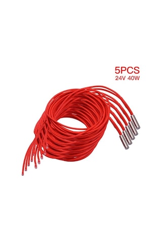 Novahub 5 Adet 24v 40w 3d Yazıcı Kartuş Isıtıcı - Paslanmaz Çelik, 6x20mm, 1.6m Kablo, Optimal Sıcaklık Kontrol