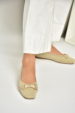 Fox Shoes U820113557 Ten Triko Kumaş Kadın Babet Ten