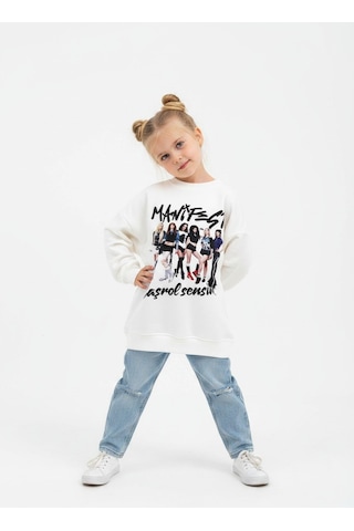 Seabubbles Manifest Kız Çocuk Sweatshirt BEYAZ