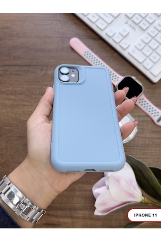 Apple iPhone 11 Uyumlu Kamera Korumalı Darbeye Dayanıklı Renk Atmayan Keep Silikon Kılıf Mavi