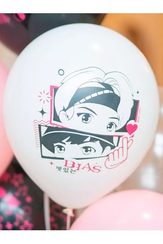 Riota K-pop Anime Balonları 30 Cm 15 Adet 203202502 PEMBE