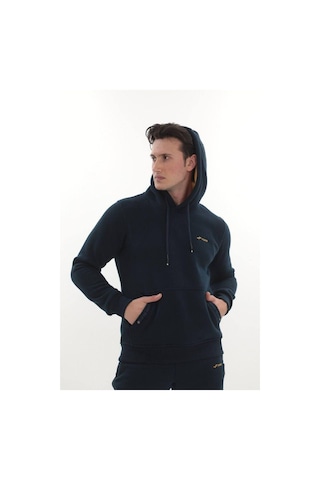 Erkek 3 İplik Kapüşonlu Sweat Üst Royal Hardal