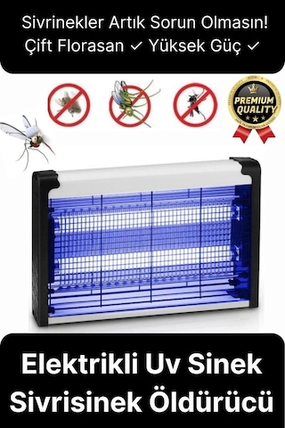 Çift Florasan Yüksek Güç Sessiz Zincir Askılı Sineksavar Elektrikli Uv Sivrisinek Öldürücü Kovucu