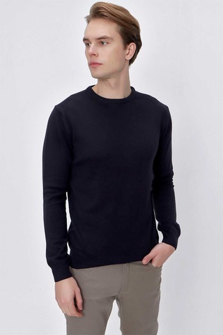 Morven Basic Dinamik Fit Rahat Kesim Bisiklet Yaka Triko Kazak 99kc017005200 Lacivert