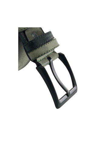 Süzer Deri 4.5 Cm. Spor Süet Suni Deri Lacivert Köprülü Erkek Kemer Haki Yeşil