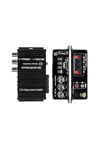 Magicvoice Yw-406l 12 Volt 100 Watt Motosiklet Bluetooth Amfi Usb/sd 2 Kanal Pazarcı - Anfi 154x80x