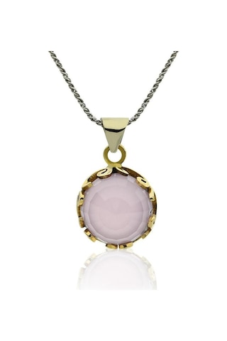 Pembe Kuvars Taşlı Vav Harfi Motifli Otantik Gümüş Kadın Set Rs10127