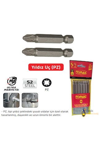 Tomax Pz2 X 100 Mm Bits Uç 10 Adet