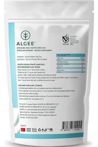 Algee Spirulina Toz 50 G