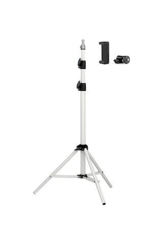 200cm Beyaz Projeksiyon Telefon Vb. Tripodu Standı Ball Head Ve Telefon Tutucu