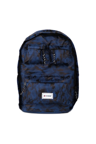 Lacivert Icone Kamuflaj Baskılı Dört Cepli Sırt Çantası Lacivert