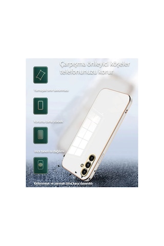 Uray Store Samsung Galaxy Uyumlu  A35 5g Kılıf Volet Silikon - Beyaz