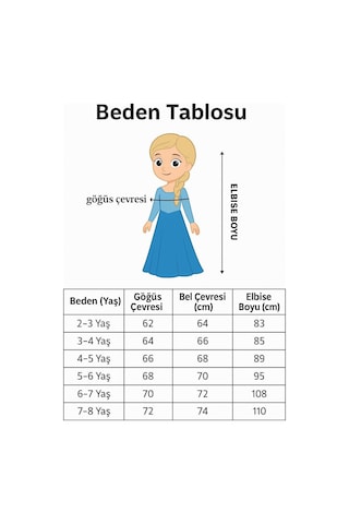Butikhappykids Frozen Elsa Kostümü Uzun Kollu Kız Çocuk Prenses Elbisesi - Kar Tanesi Tül Etek Mavi