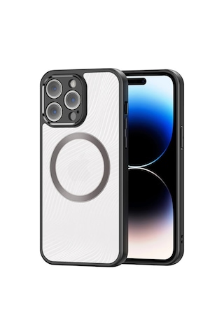 Dux Ducis iPhone Uyumlu 13 Pro Max Aimo Series Magsafe Premium Buzlu Sert Pc-tpu Kılıf- 5775 Beyaz