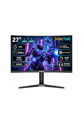 Bronzturq 27" 240hz 1 Ms Dp + Hdmı Fhd Kavisli Monitör Btq270fhd240-jy