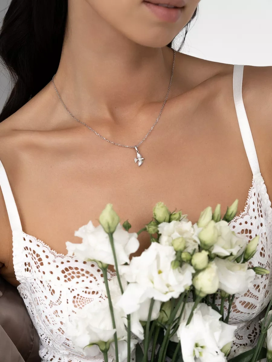 Sılverme 925 Gümüş Pırlanta Kolye Ucu Gümüş Kuş 175331527