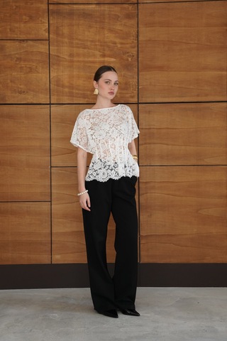 Verymoda Beli Gipeli Brode Bluz D2966 Krem