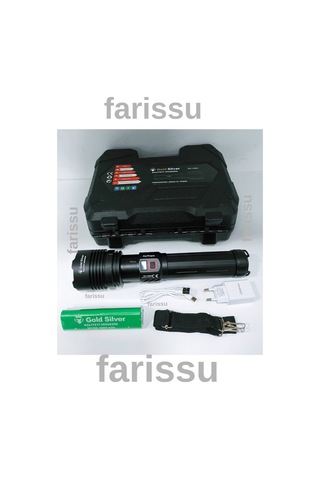 Gs-14600 Şarjlı El Feneri 80w 8000 Lümen - 18000 Mah Powerbank Özellikli Su Geçirmez & Uzun Ömürlü Led Işık Siyah