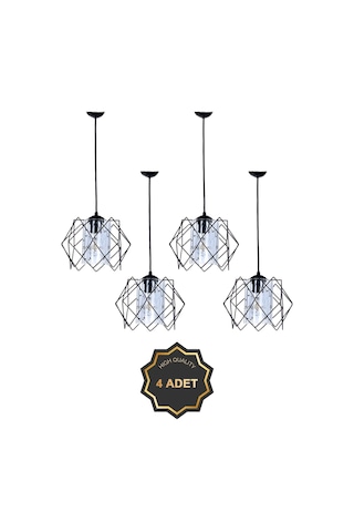 Trend Kitchen 4 Adet Silvano Koza Prizma Sarkıt Salon, Mutfak, Çocuk Odası, Koridor Avize Siyah Trend Kitchen 4 Adet Silvano Koza Prizma Sarkıt Salon, Mutfak, Çocuk Odası, Koridor Avize Siyah