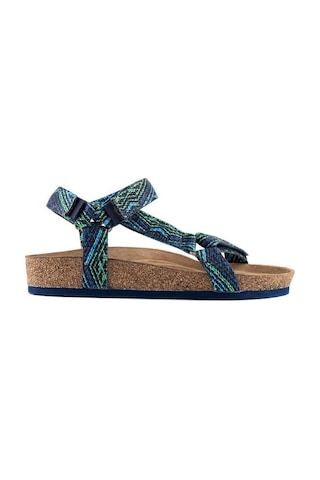 Lemoor's Msan502 Tengri Navy Blue/green Erkek Sandalet Mavi - Yeşil