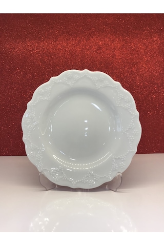 Porland Porselen Queen Beyaz 16 Cm Düz Tatlı Tabak 3 Adet
